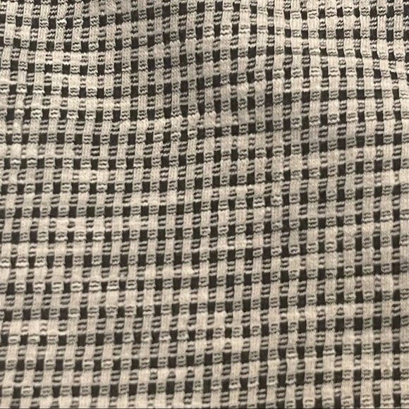 LAUREN CONRAD Cold Shoulder Tan and Black Checkered Stretch Baby Doll Mini Dress - Picture 6 of 11